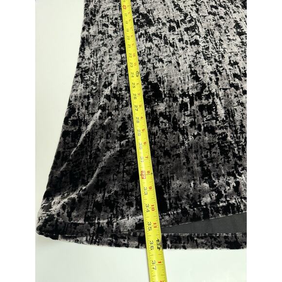 Eileen Fisher Mini Dress Crushed Velvet Black U Neck Shaped Iridescent S - Picture 7 of 8